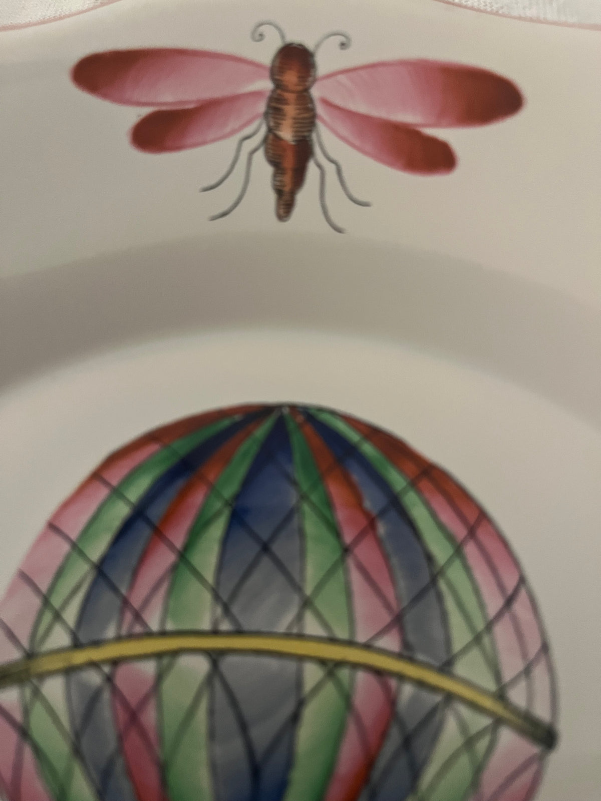 St Clement France hot air balloon plate Art Deco period