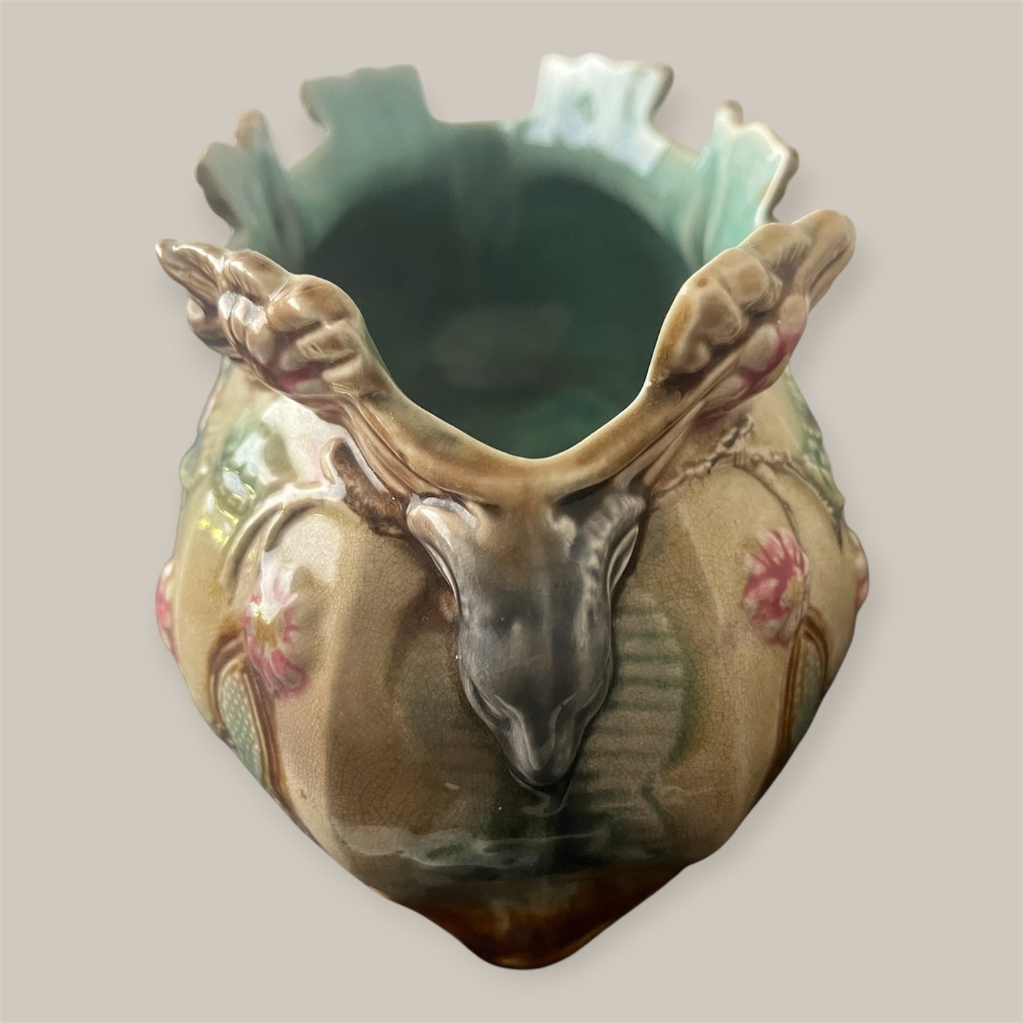 Art nouveau majolica Cachepot C1900