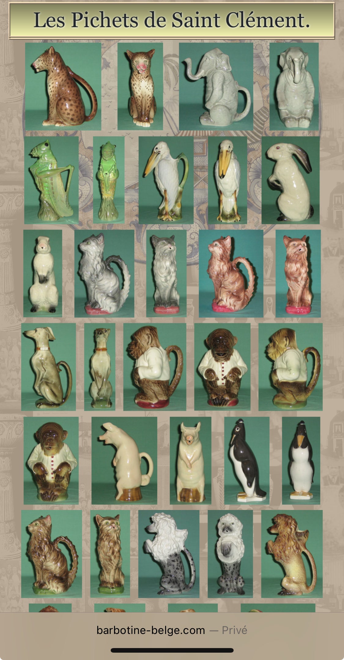 Saint Clement France rare majolica pitcher Art Nouveau