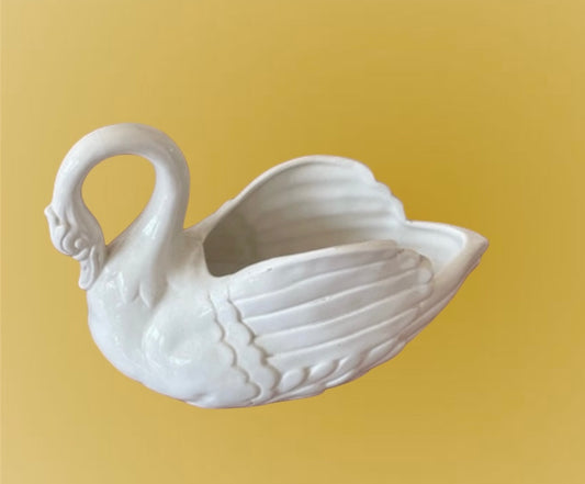 Capodimonte Italy swan planters