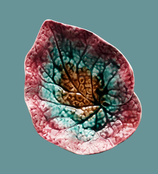 Victorian Majolica Begonia Leaf Platter c1880