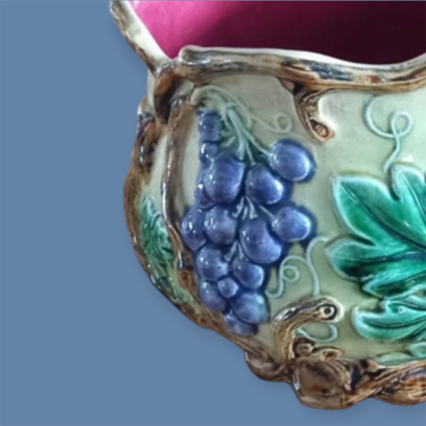 Frie Onnaing french majolica cachepot