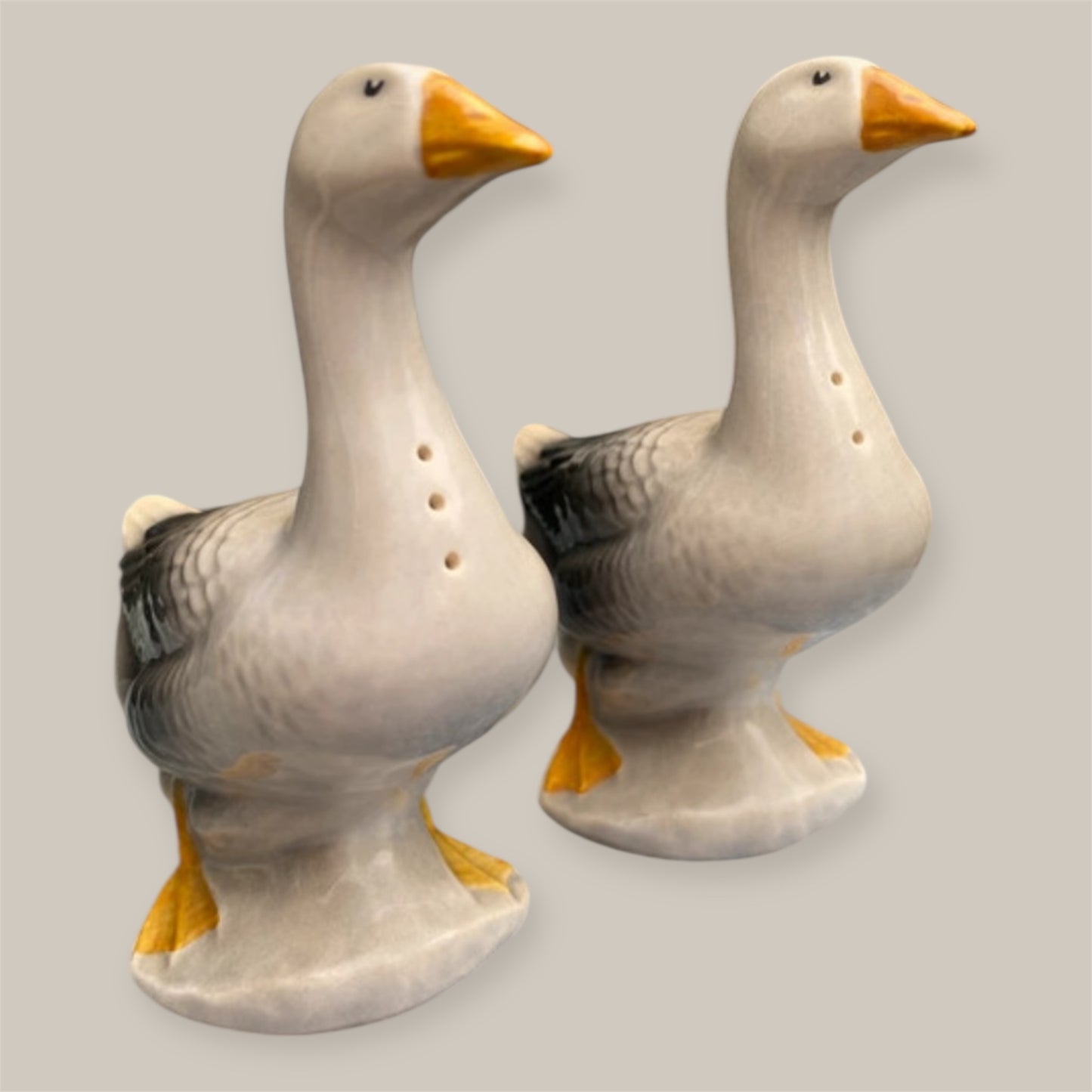 Vintage french pepper salt set goose