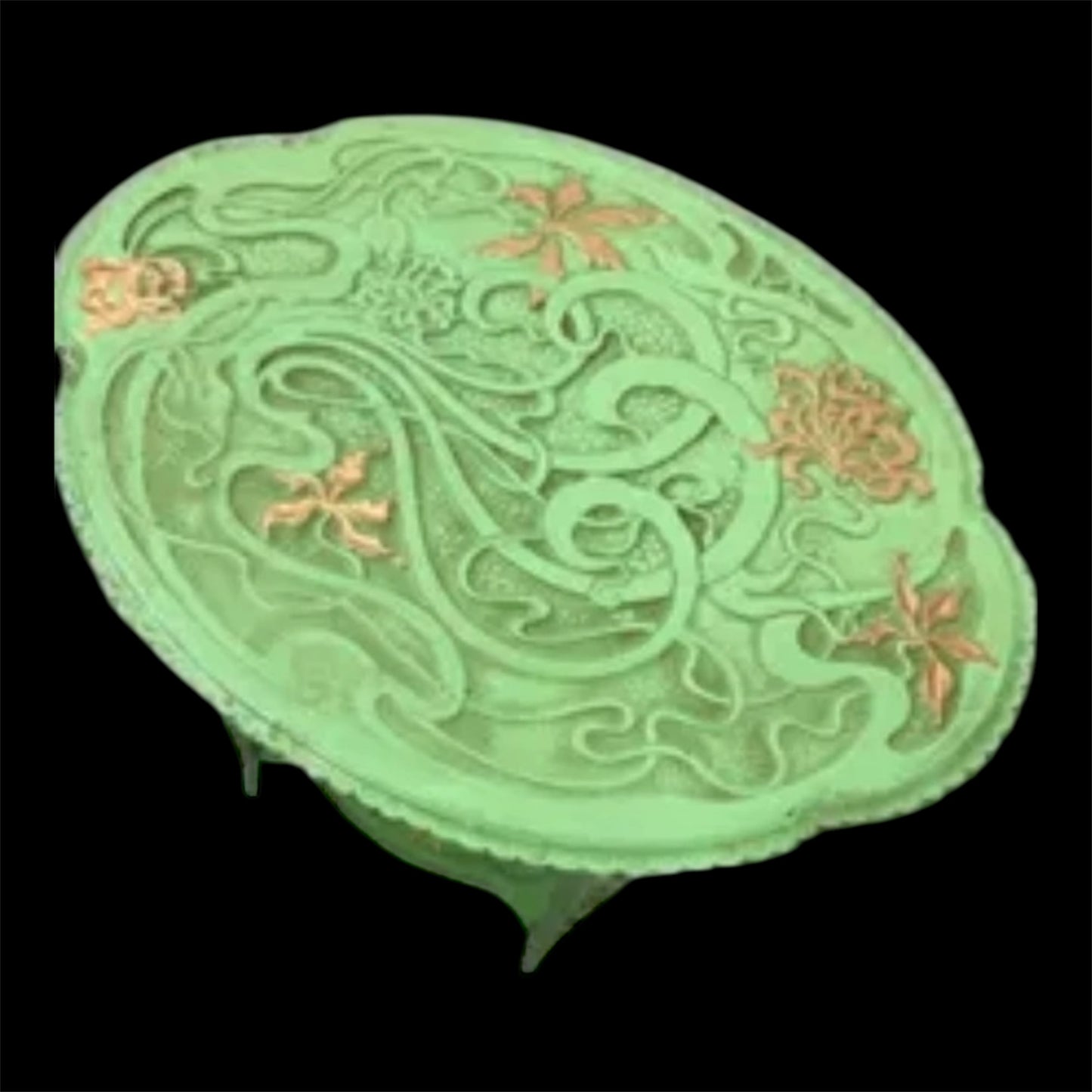 Art nouveau style cast iron plant show table