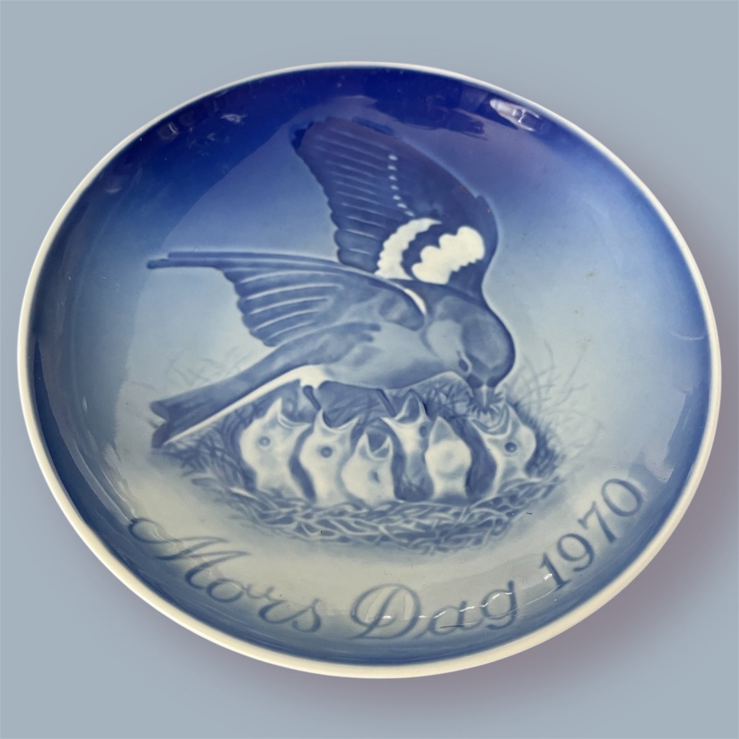 Mors Dag 1970 small decorative plate  mothersday birds B&G Denmark