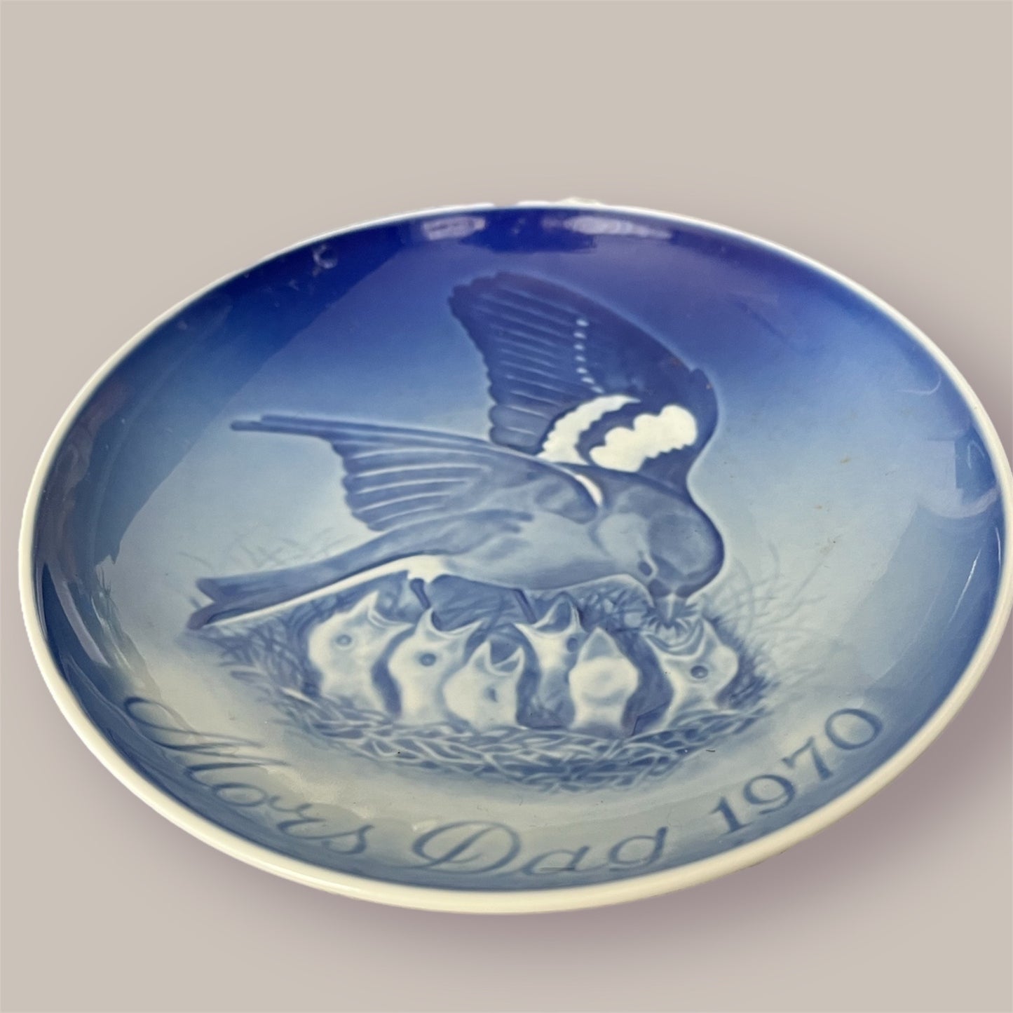 Mors Dag 1970 small decorative plate  mothersday birds B&G Denmark