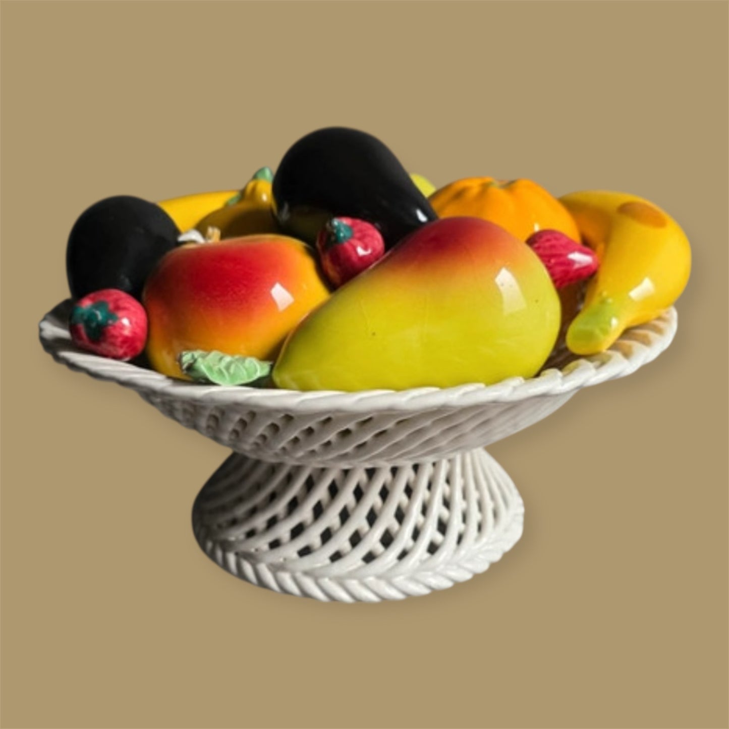 Antique decorative centerpiece fruits