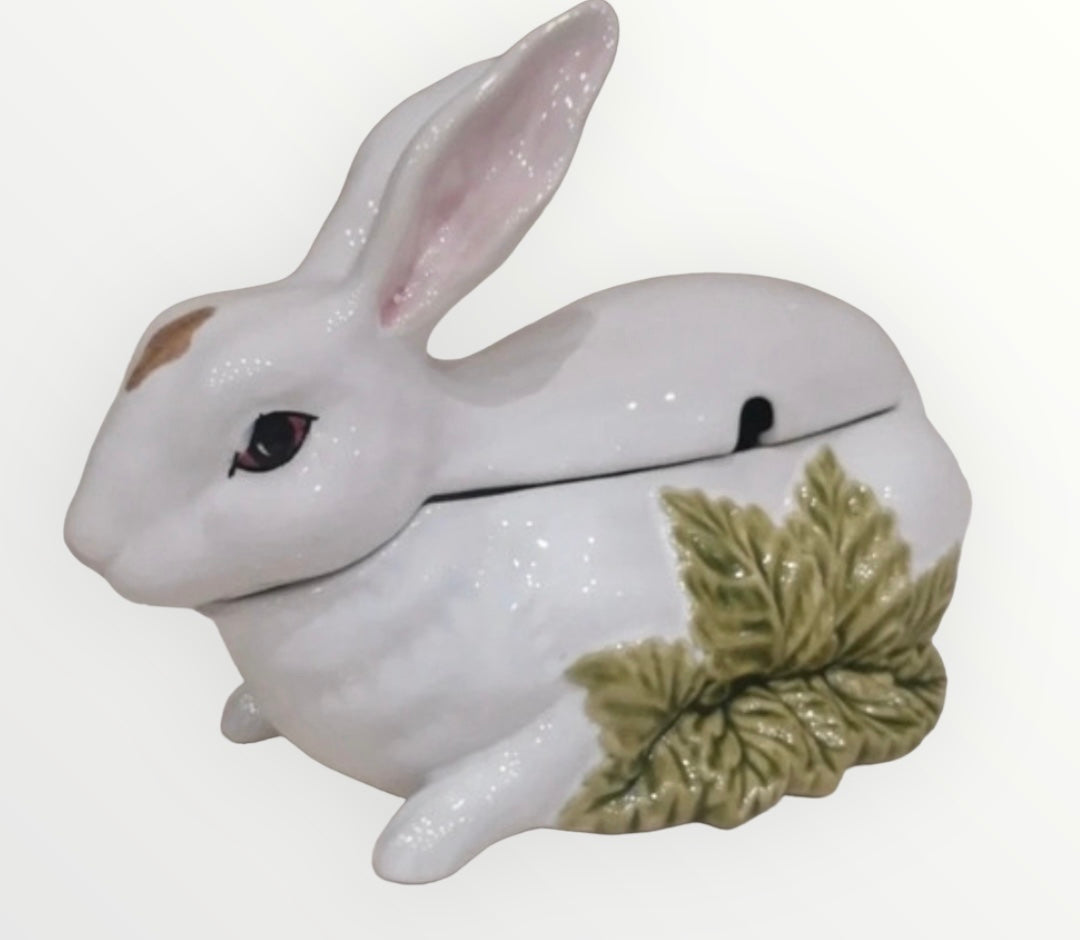 Bordallo Pinheiro vintage majolica rabbit tureen