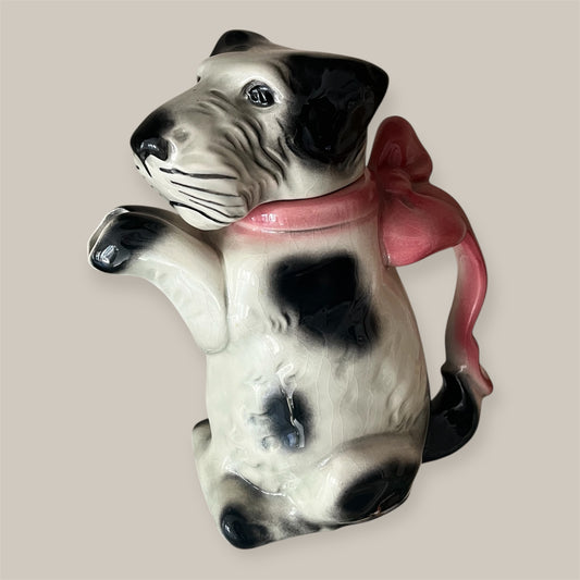 West Germany antique majolica dog teapot