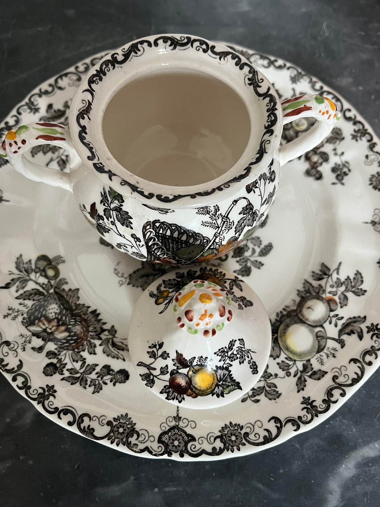 Mason’s ironstone vintage lidded sugar bowl