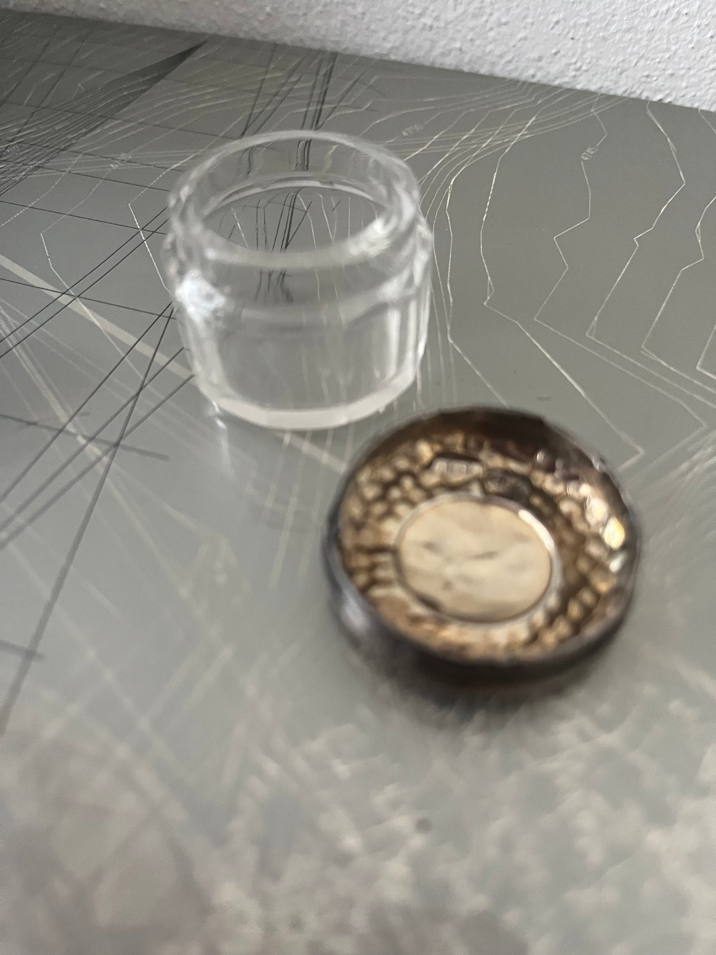 Antique glass and silver trincketbox