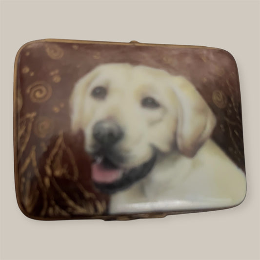 Limoges France trincketbox Labrador