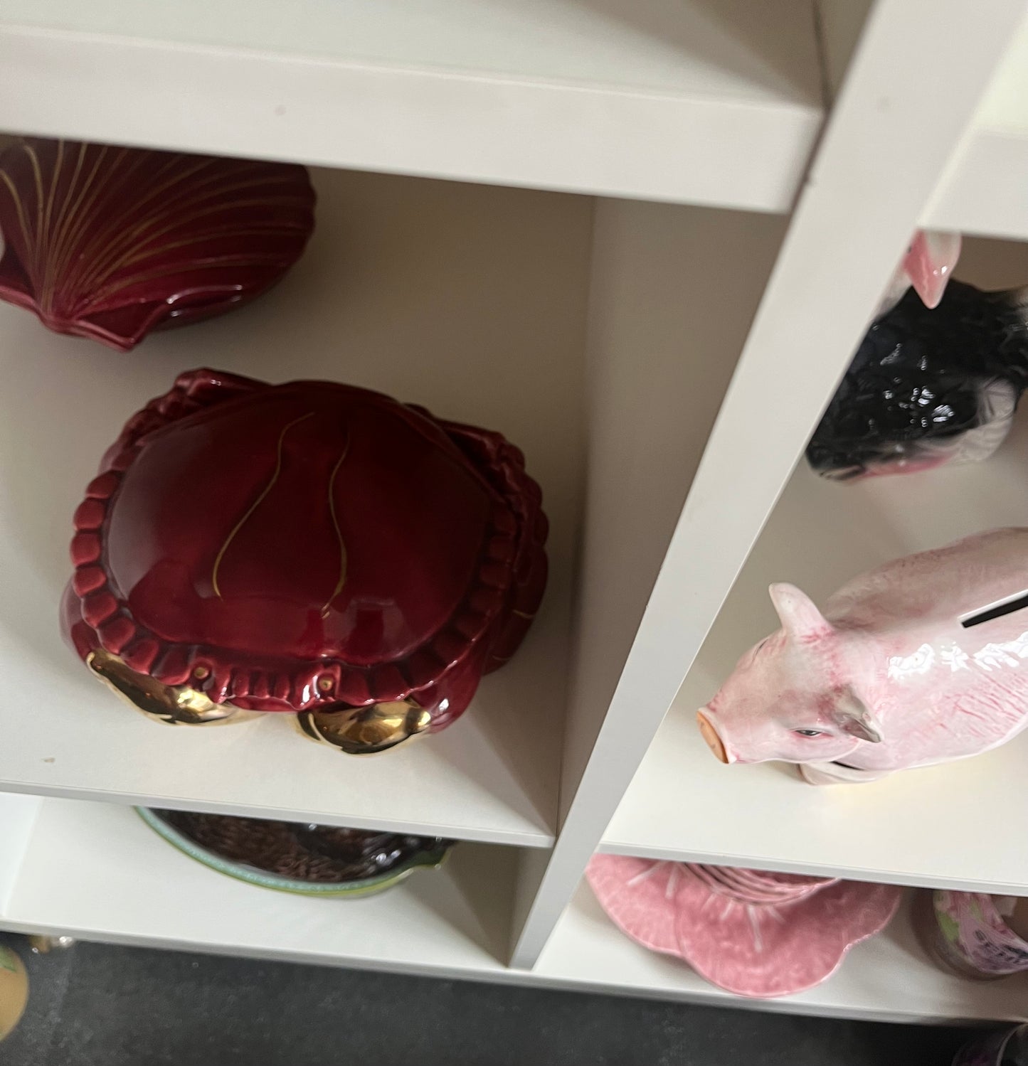 Bordalo Pinheiro vintage pink set small plates (6pcs)