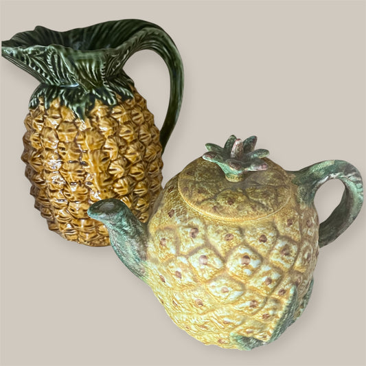 Antique faience pineapple teapot
