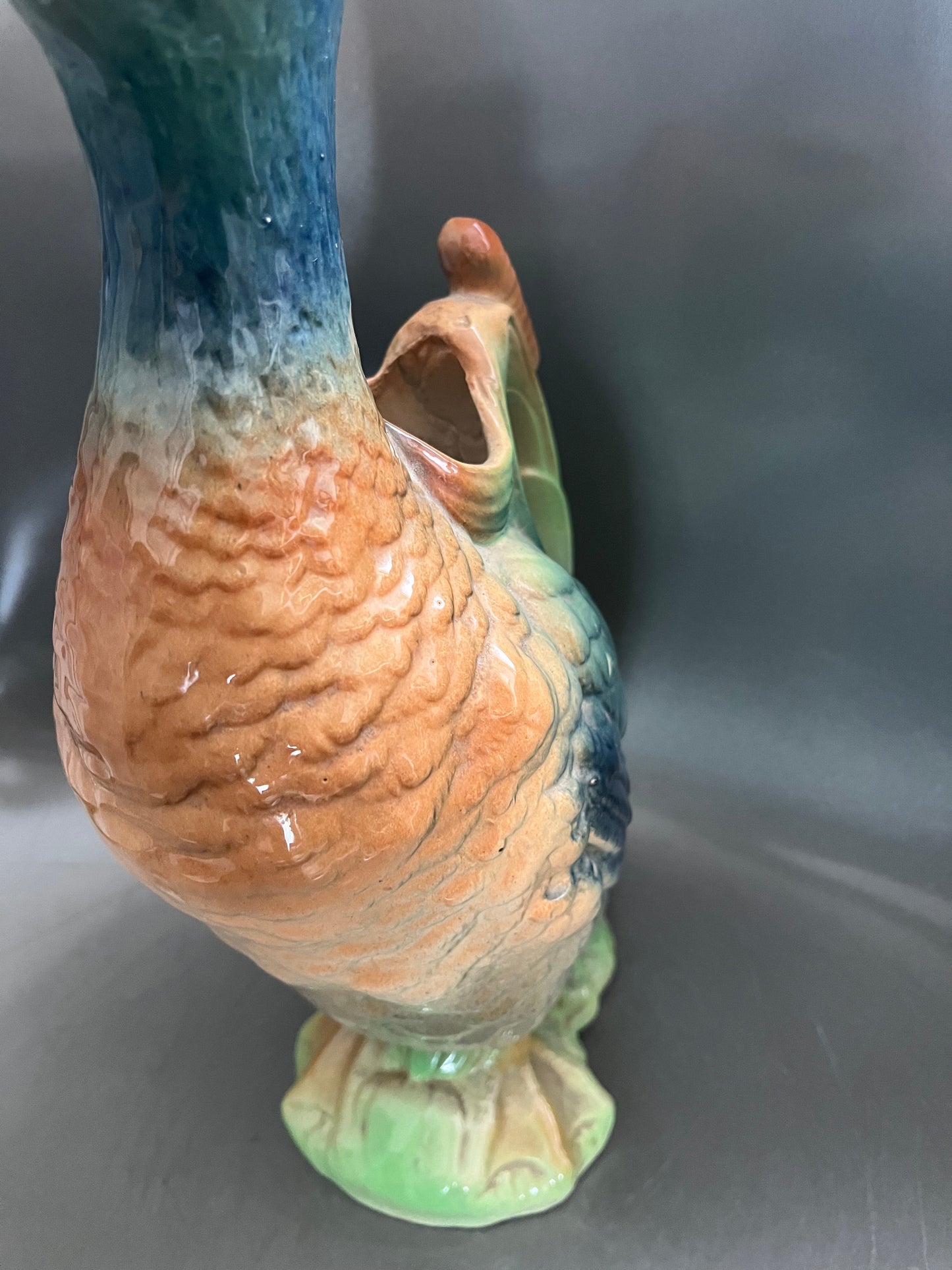 Saint Clement France antique majolica duck pitcher 542-2