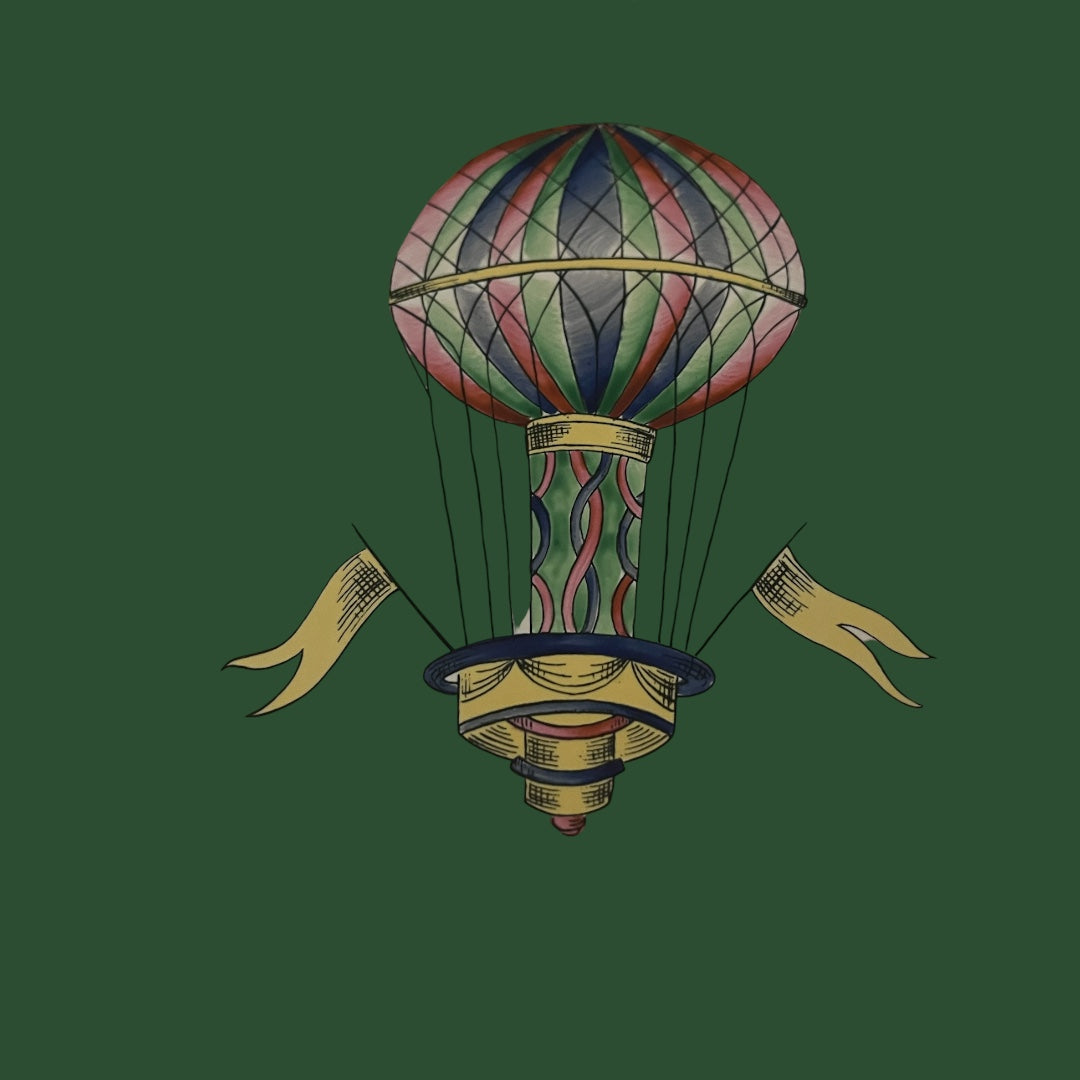 St Clement France hot air balloon plate Art Deco period