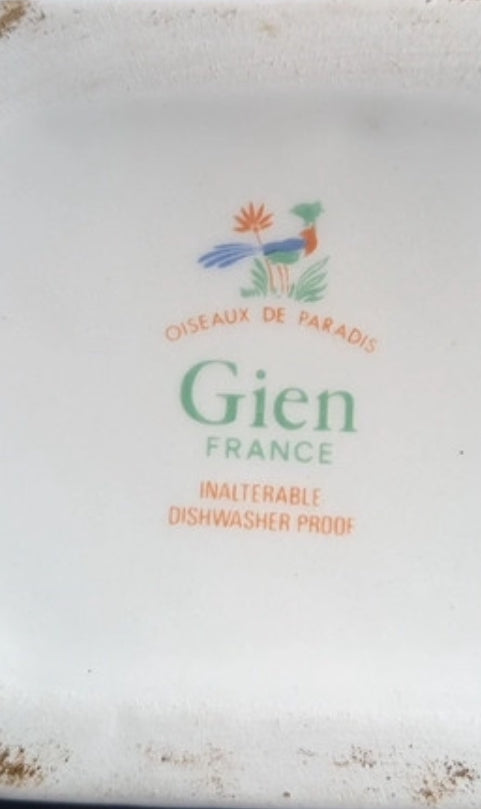 Gien Oiseaux de Paradis vintage vase rare