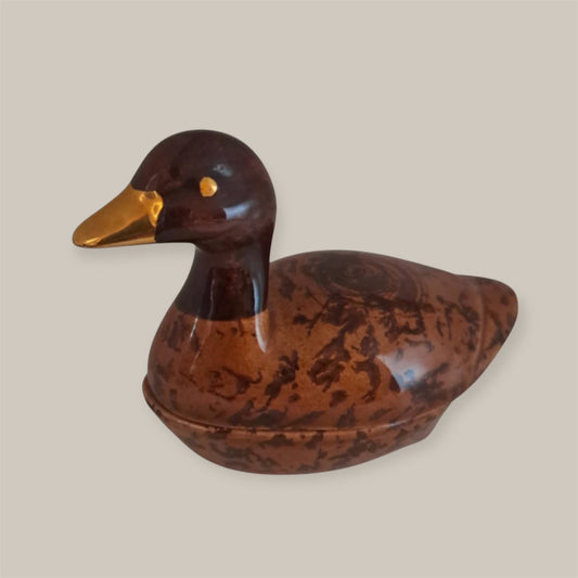 Smallest vintage tureen Michel Caugant brown gold version