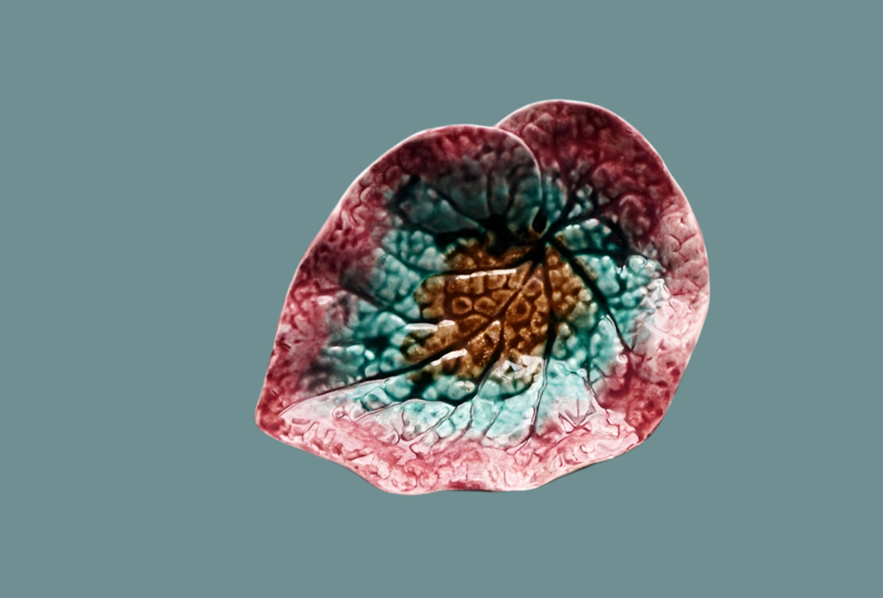 Victorian Majolica Begonia Leaf Platter c1880