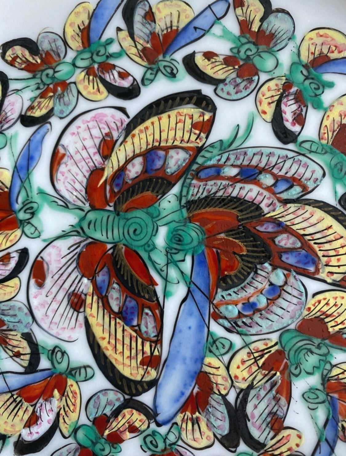 Decorative colorfull wall plate Thousand Butterflies