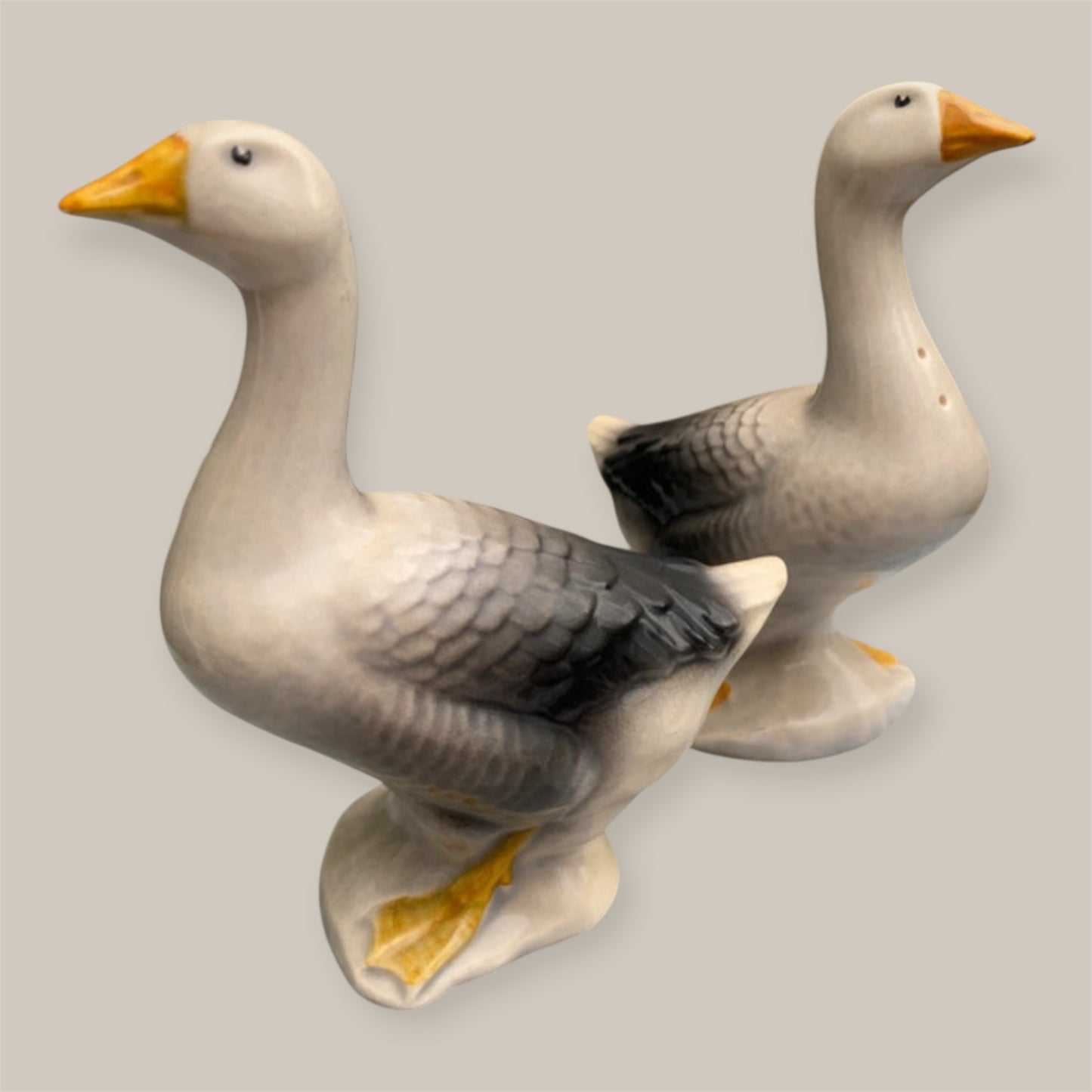 Vintage french pepper salt set goose