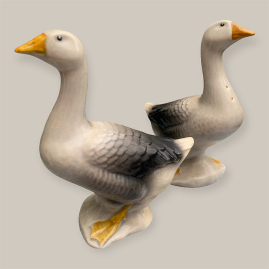 Vintage french pepper salt set goose