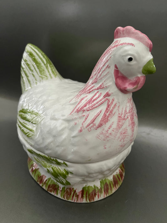 Caugant chicken on egg nest pink version