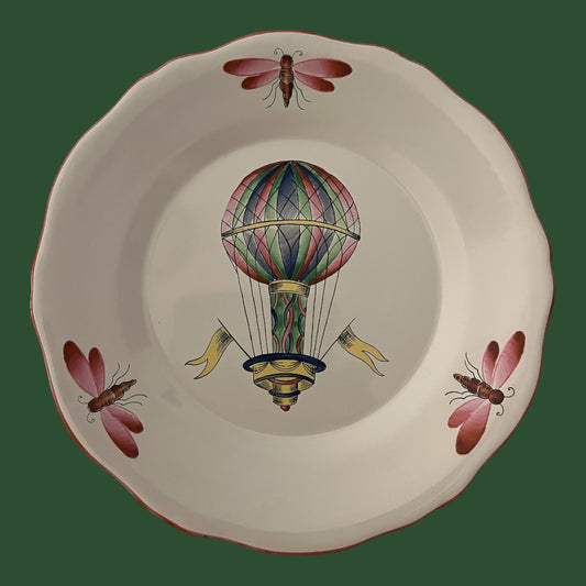 St Clement France hot air balloon plate Art Deco period