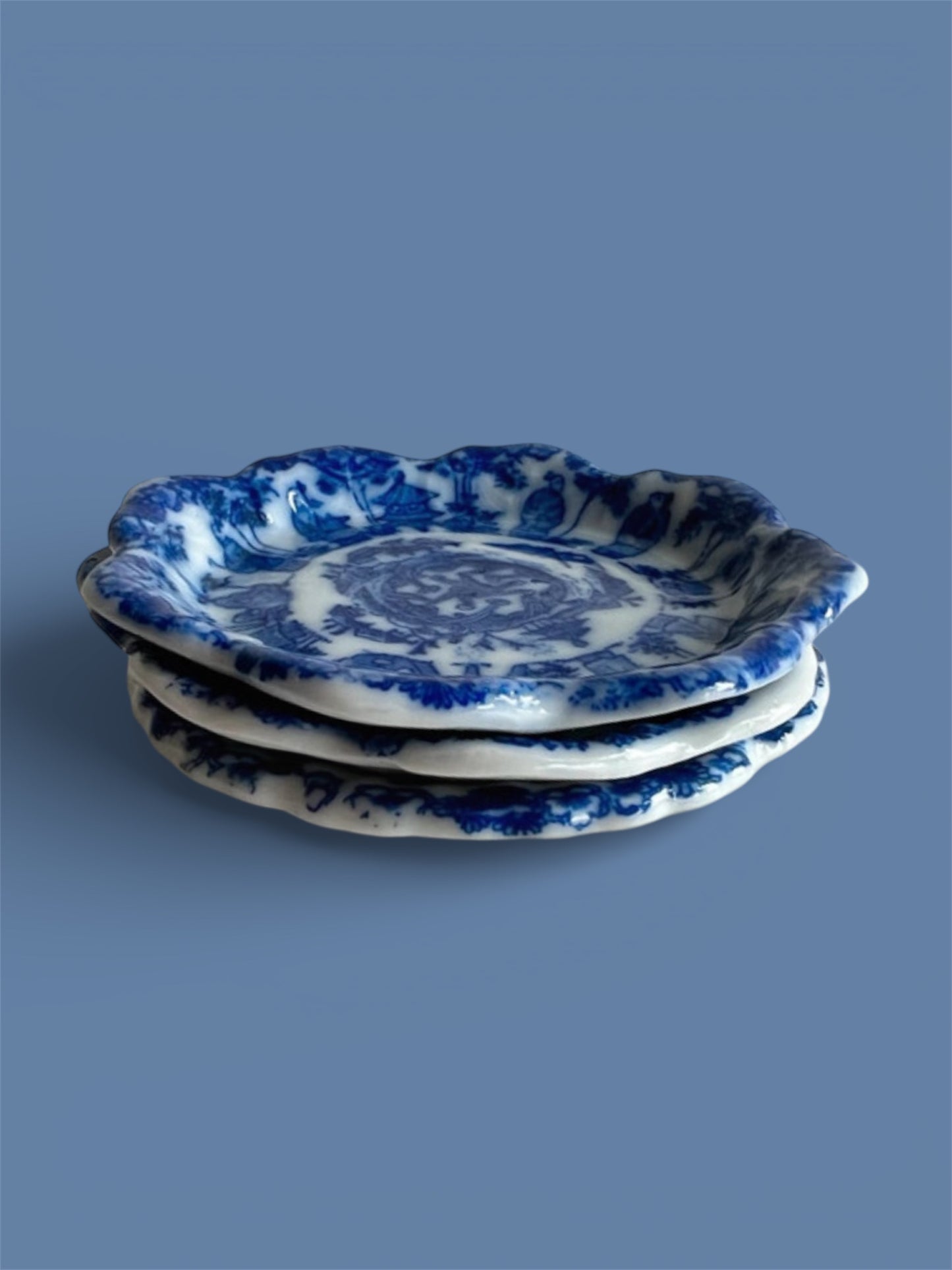 Set of 3 antique Chinese saucers