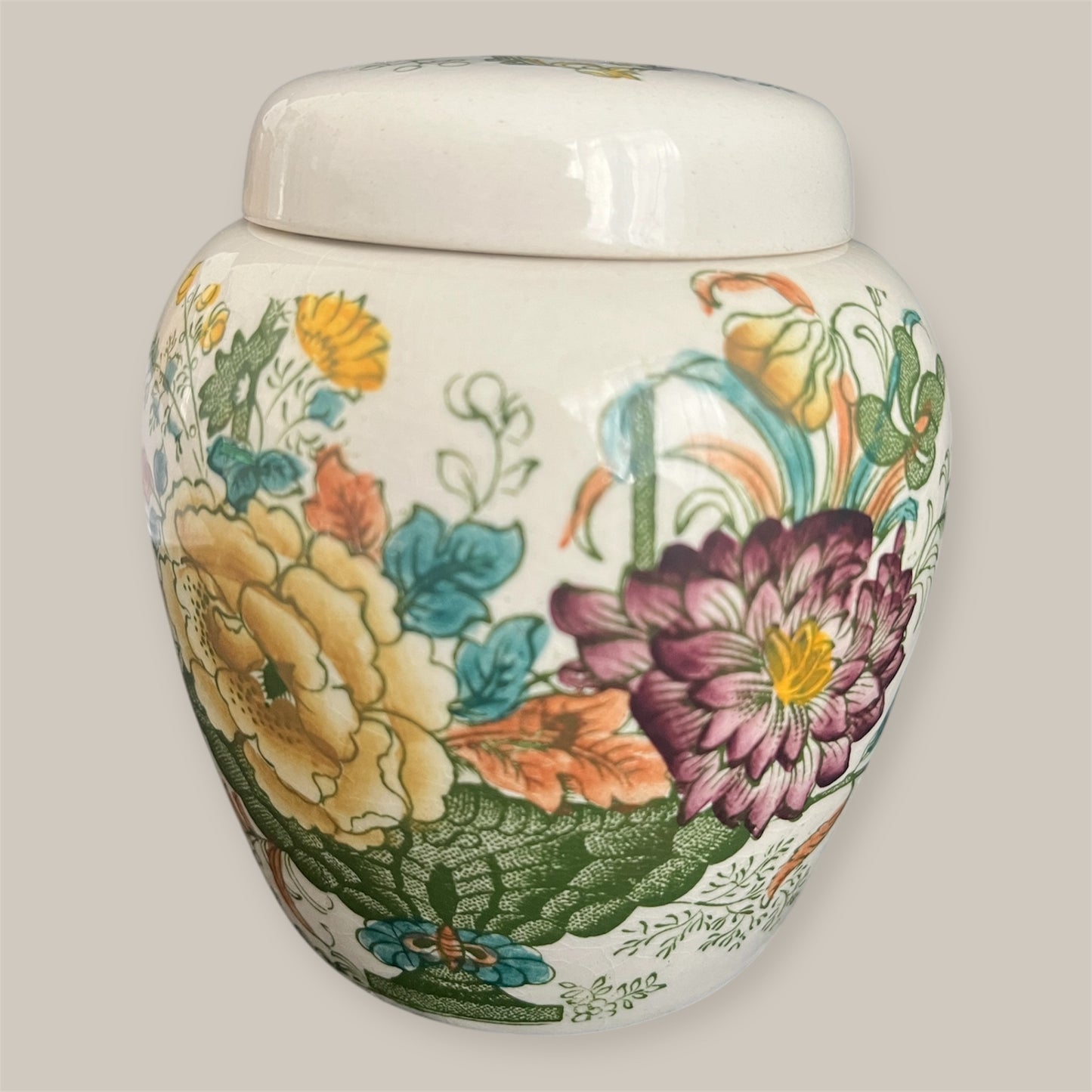 Mason’s ironstone England Strathmore ginger jar lidded