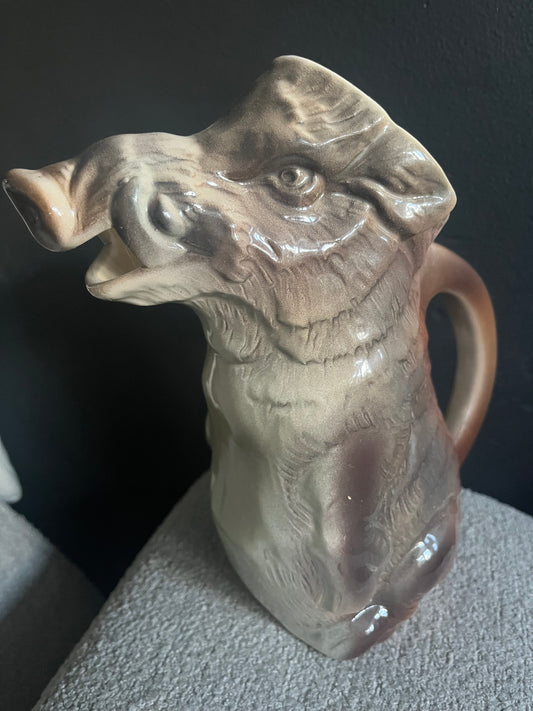 Saint Clement rare french majolica pitcher