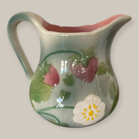 Saint Clement french majolica milk jug strawberry