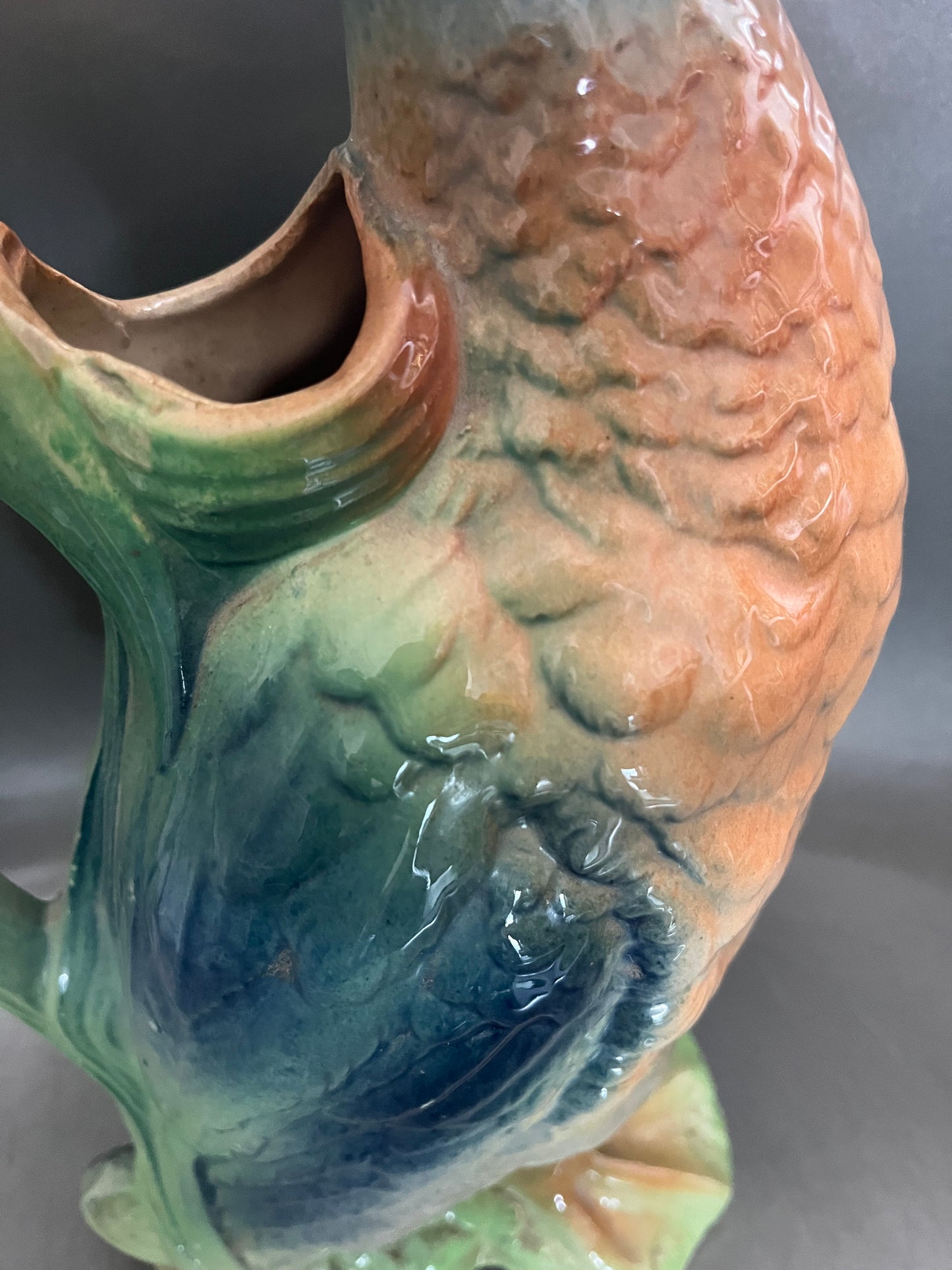 Saint Clement France antique majolica duck pitcher 542-2