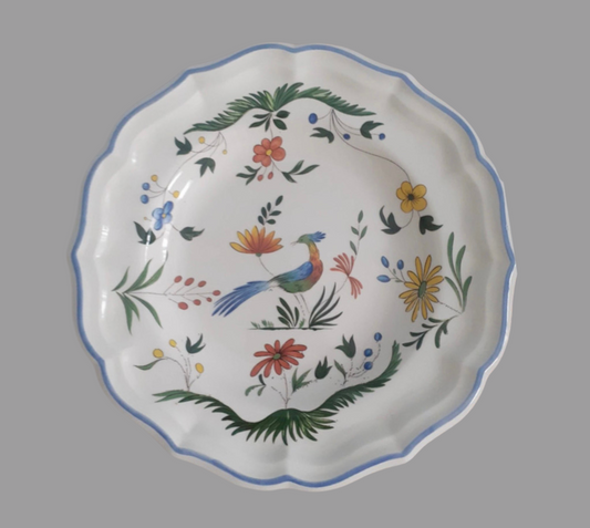 Gien France plate Oiseaux de Paradis 25 cm