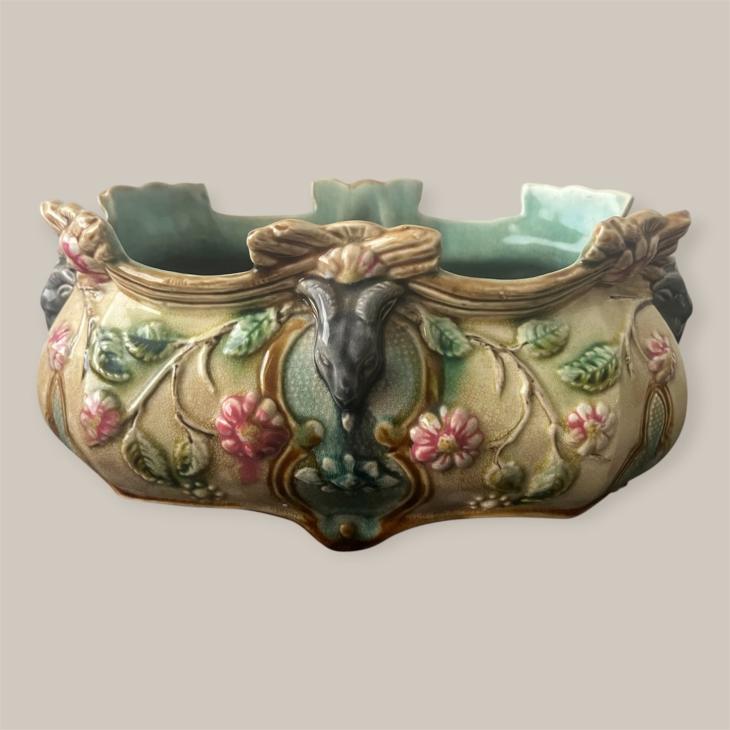 Art nouveau majolica Cachepot C1900