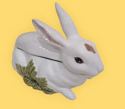 Bordallo Pinheiro vintage majolica rabbit tureen