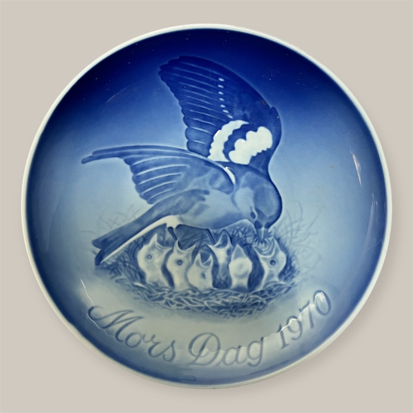 Mors Dag 1970 small decorative plate  mothersday birds B&G Denmark