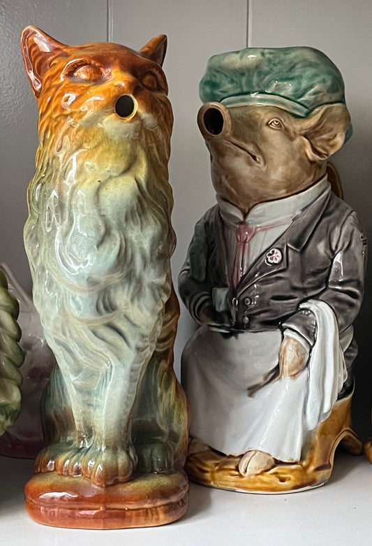 French majolica cat pitcher Saint Clement France