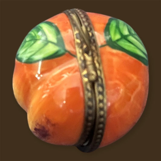 Lovely Limoges antique french porcelain trinketbox abricot fruit
