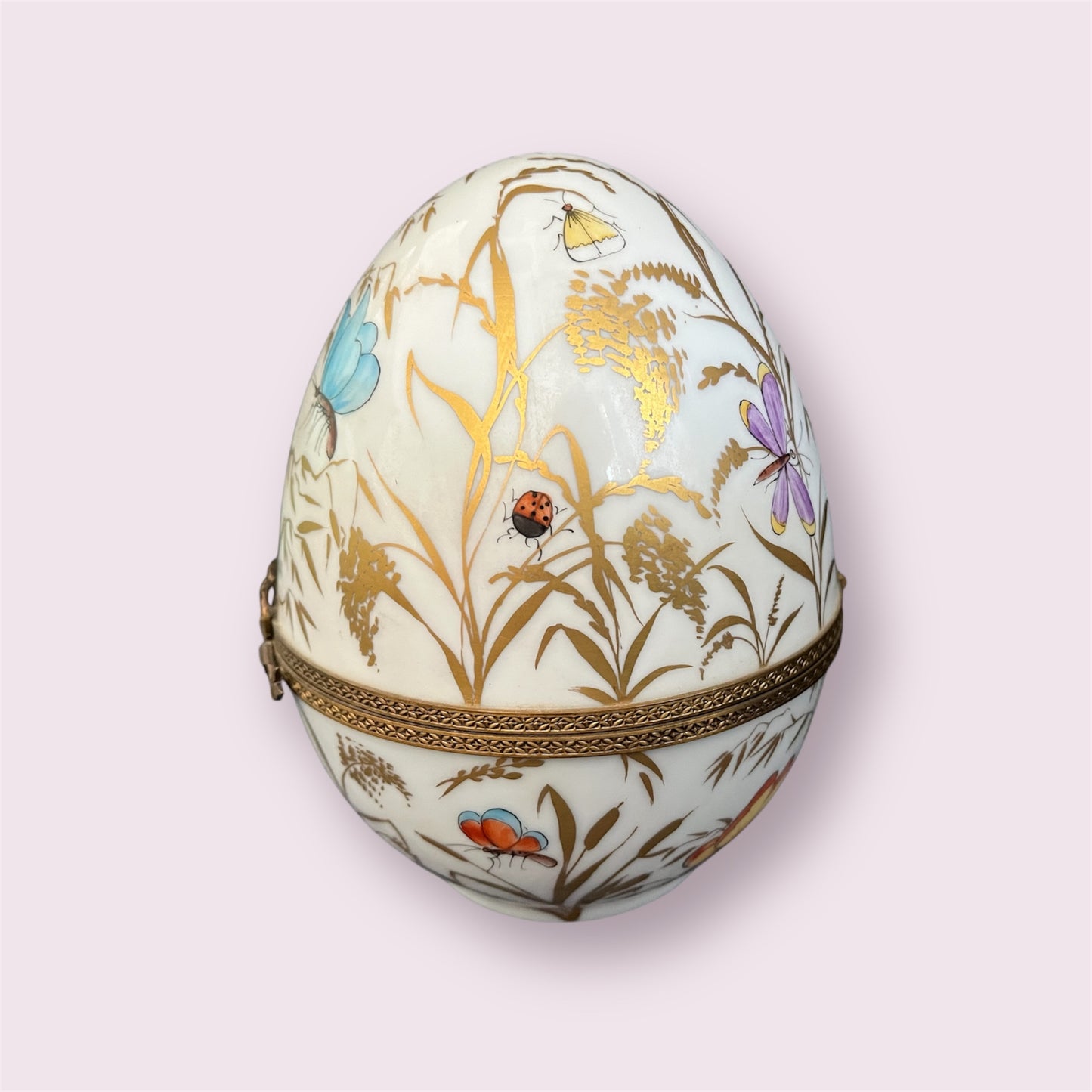 Large handpainted Limoges egg made in France