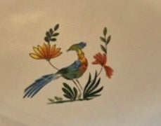 Oval oven dish handled Gien Oiseaux de Paradis - rare find