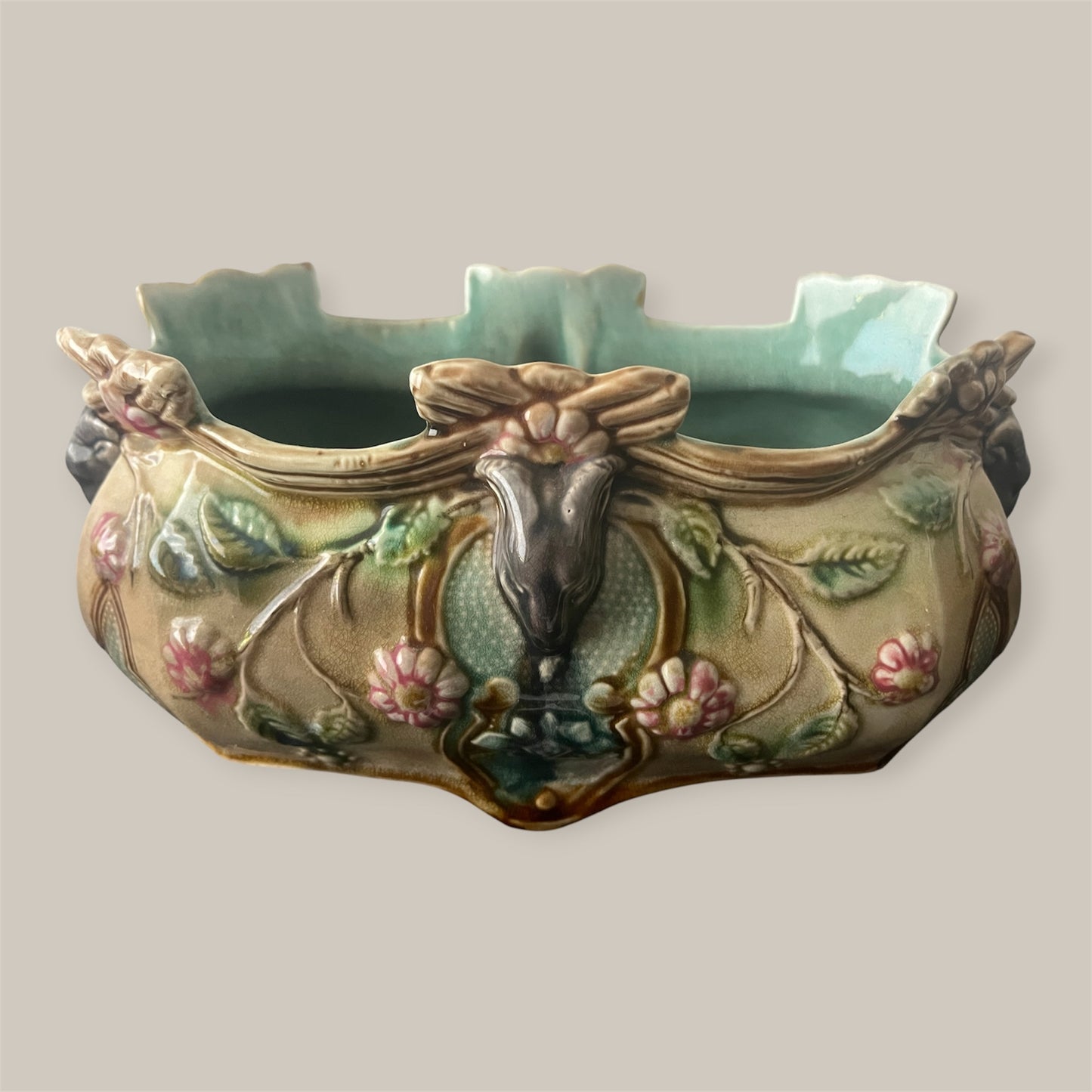 Art nouveau majolica Cachepot C1900