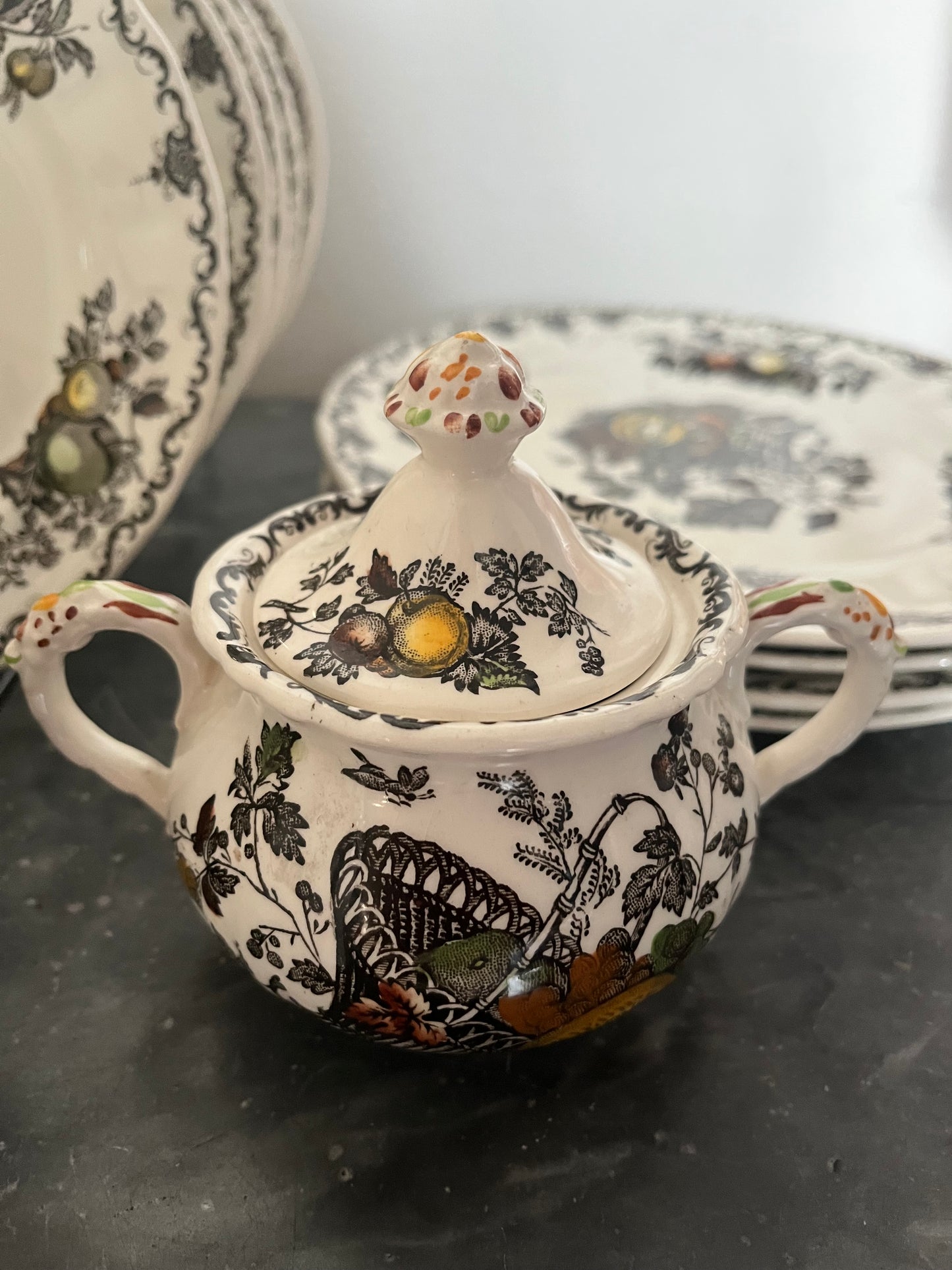 Mason’s ironstone vintage lidded sugar bowl