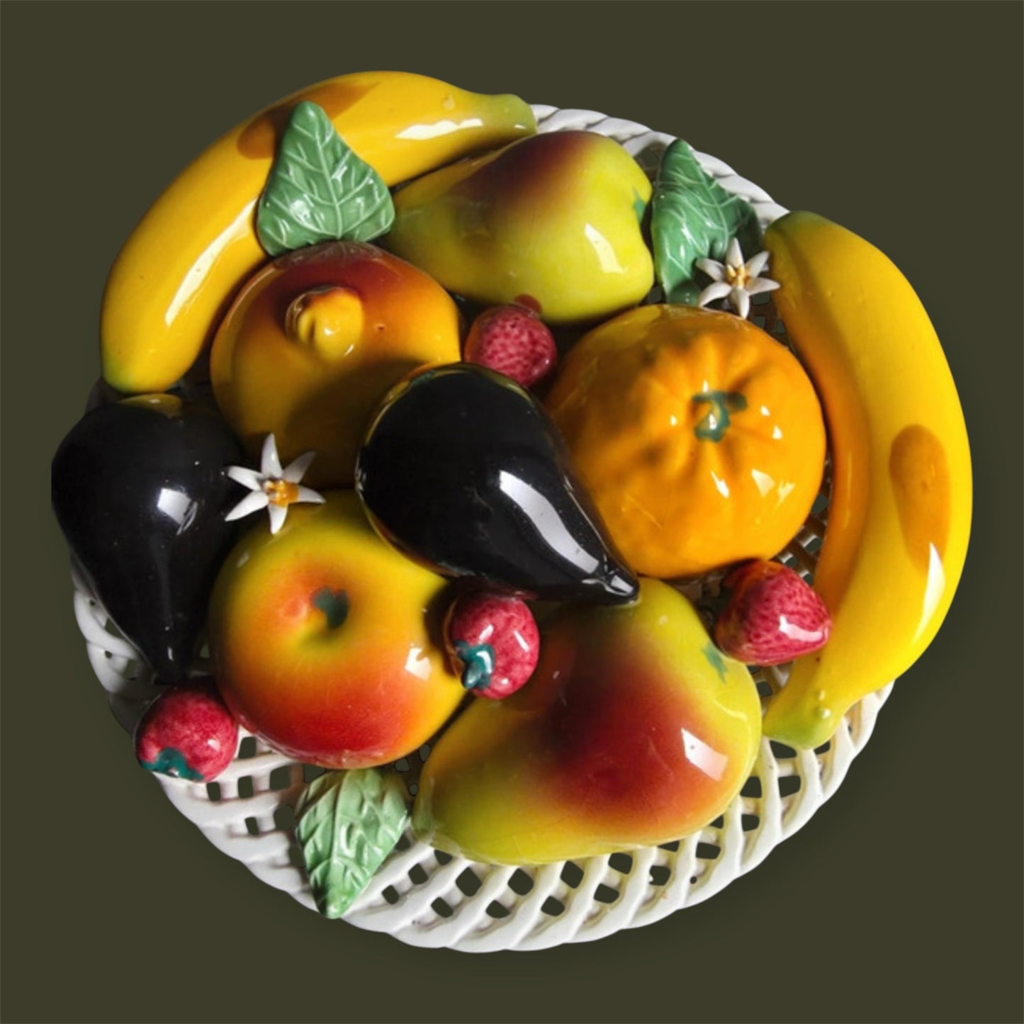 Antique decorative centerpiece fruits