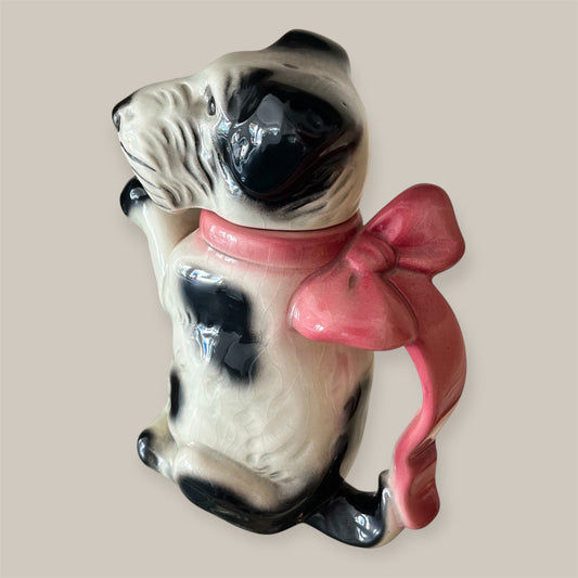 West Germany antique majolica dog teapot