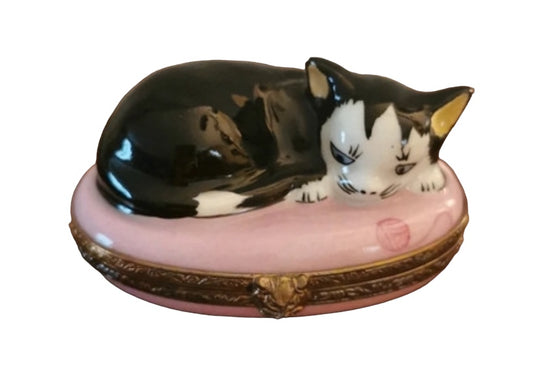 Lovely Limoges trincketbox cat