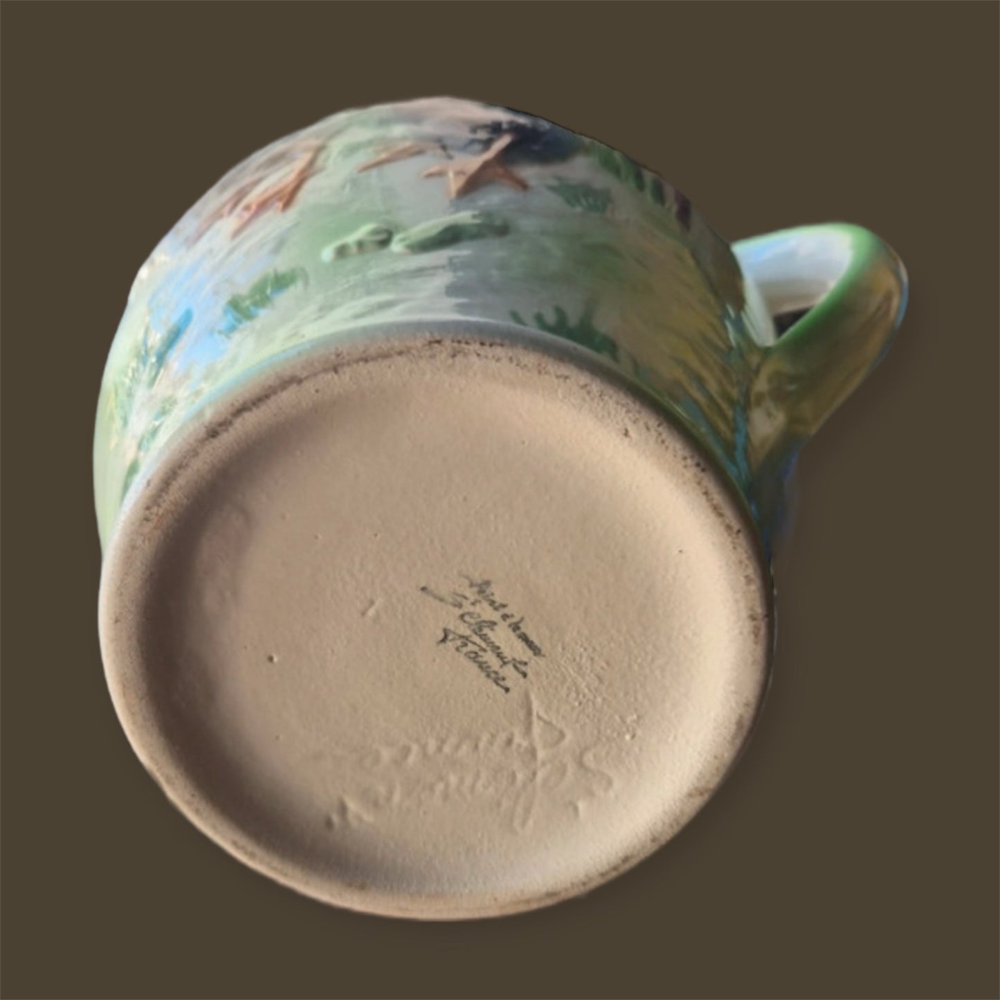 Saint Clement France majolica pitcher