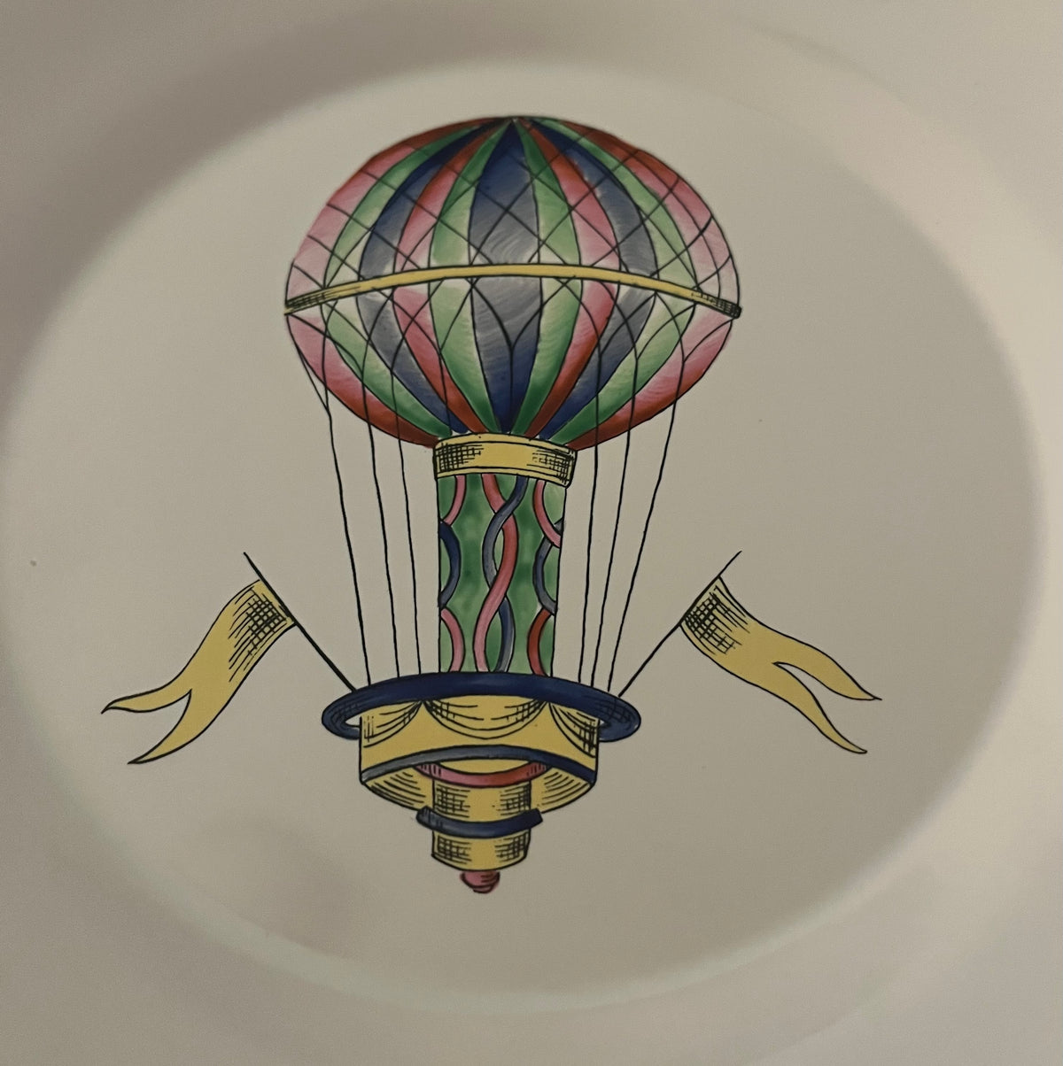 St Clement France hot air balloon plate Art Deco period