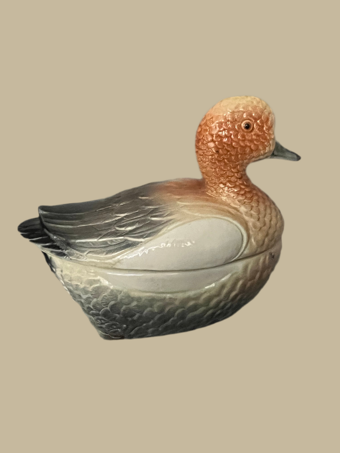 Michel Caugant large madarin duck tureen made in Portugal