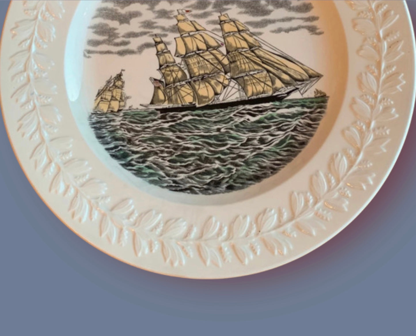 Adams antique plate Marine theme Clipper